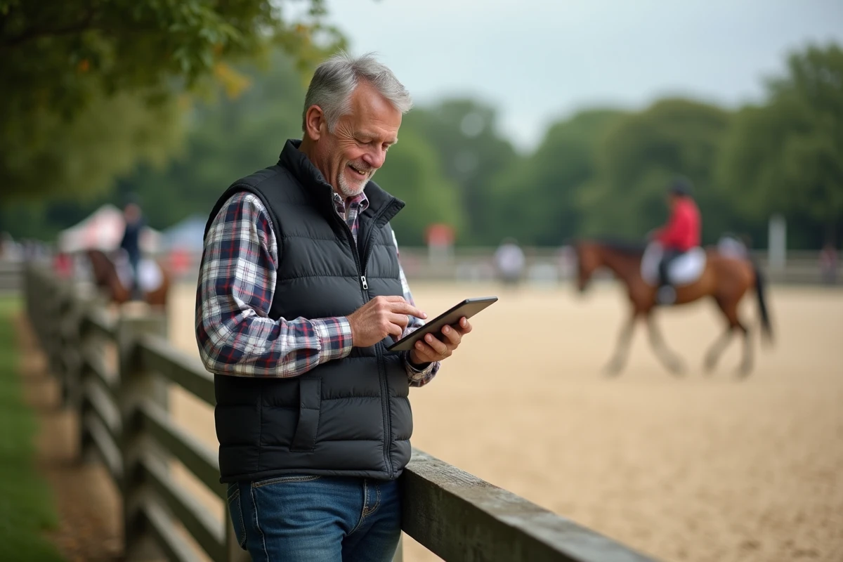 Homme utilisant une tablette lors d